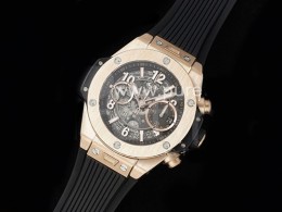 [홍콩명품시계.HUBLOT] 휴블럿 빅뱅 유니코 로즈골드 42mm 크로노 블랙 스켈레톤 다이얼