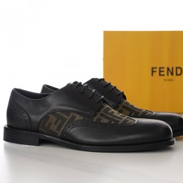 [홍콩명품,FENDI] 펜디 24SS 로고 패턴 레이어드 가죽 정장 구두 (블랙-브라운), SE2407, S2, 홍콩명품쇼핑몰,무브타임,악세사리,잡화,생활용품