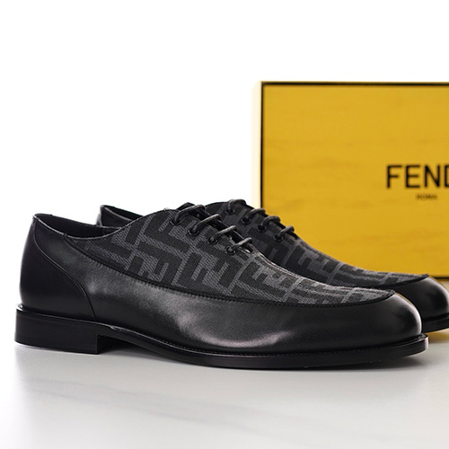 [홍콩명품,FENDI] 펜디 24SS 로고 패턴 레이어드 가죽 정장 구두 (블랙-그레이), SE2417, S2, 홍콩명품쇼핑몰,무브타임,악세사리,잡화,생활용품