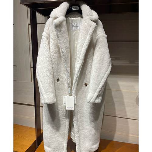 [홍콩명품.Max Mara] 막스마라 24SS 로고 여성 밍크 롱코트 자켓 (화이트), BM11905, PG