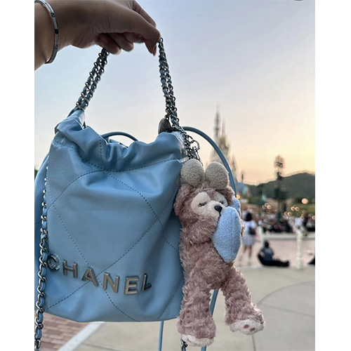 [홍콩명품.CHANEL] 샤넬 24SS 로고 미니 22백 (스카이블루), BGM2527, BDA, 홍콩명품가방,명품쇼핑몰,크로스백,핸드백,구매대행,무브타임