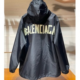 [홍콩명품.BALENCIAGA] 발렌시아가 24SS 로고 테이핑 후드 바람마이 자켓, BM12590, PG, 홍콩명품의류,구매대행,온라인명품