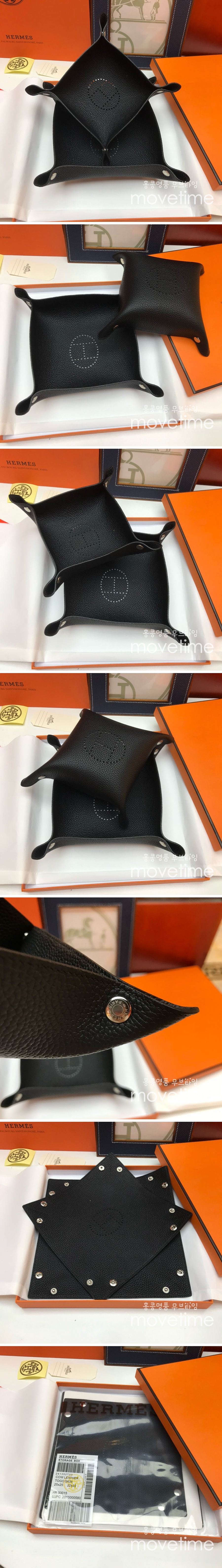 [홍콩명품.Hermes] 에르메스 24SS 로고 선물용 레더 가죽 인테리어 소품 수납판 2PCS (올블랙, S-22x22cm, L-25x25cm), ET2266, ZAKKA, 명품악세사리,팔찌,귀걸이,반지