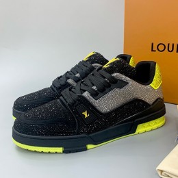 [홍콩명품.LOUIS VUITTON] 루이비통 24SS 로고 스터드 트레이너 스니커즈 운동화 (블랙), SE3026, PMD, 명품스니커즈,운동화,구두,로퍼,하이탑,신발