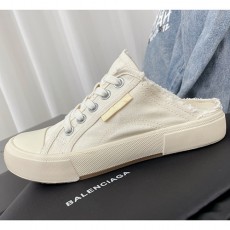 [홍콩명품.BALENCIAGA] 발렌시아가 24SS 로고 캔버스 뮬 운동화 (화이트), SE3101, S3, 명품스니커즈,운동화,구두,로퍼,하이탑,신발