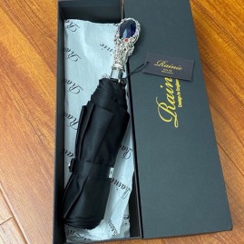 [홍콩명품.RAINIE] 레이니 24SS 선물용 휴대용 손잡이 장식 우산 (블랙), ET2385, JX, 명품악세사리,팔찌,귀걸이,반지