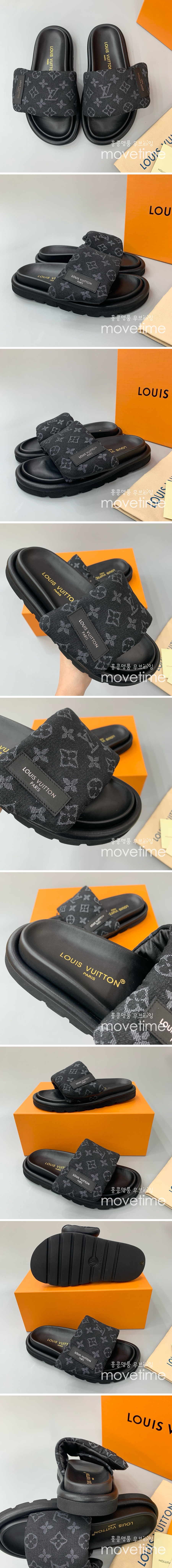 [홍콩명품.LOUIS VUITTON] 루이비통 24SS 로고 모노그램 샌들 슬리퍼 (블랙), SE3201, PMD, 명품스니커즈,운동화,구두,로퍼,하이탑,신발