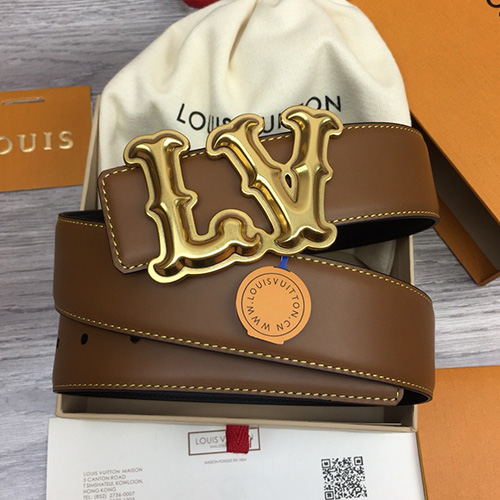 [홍콩명품.LOUIS VUITTON] 루이비통 23SS LV로고 레더 가죽 벨트 (브라운), BT1203, 4.0cm, X1, 명품레플리카,인터넷쇼핑몰,남자명품,해외직구