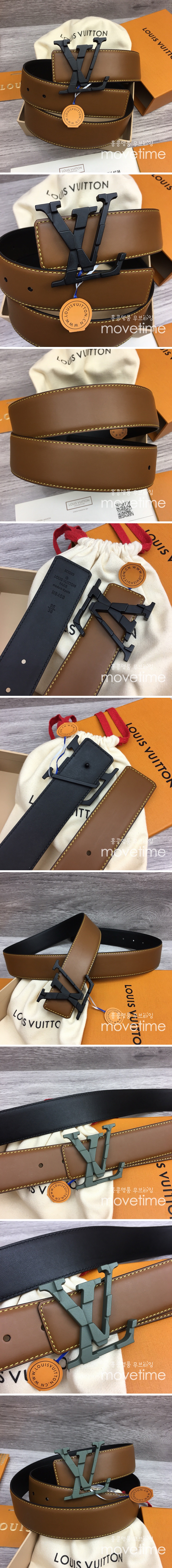 [홍콩명품.LOUIS VUITTON] 루이비통 23SS 로고 브라운 레더 가죽 벨트 (2버클), BT1205, 4.0cm, X1, 명품레플리카,인터넷쇼핑몰,남자명품,해외직구