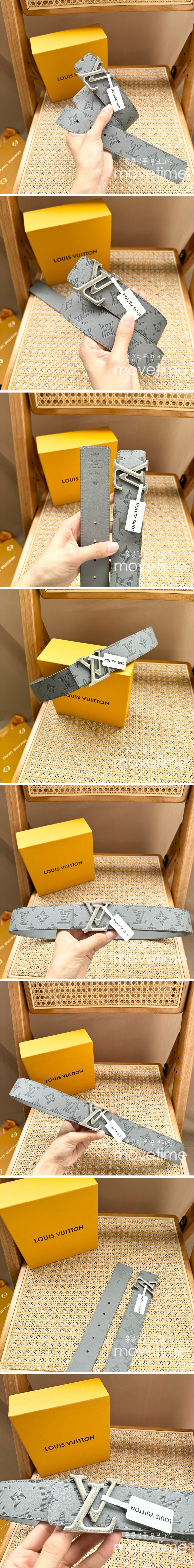 [홍콩명품.LOUIS VUITTON] 루이비통 24SS 로고 모노그램 레더 가죽 벨트 (은장-그레이), BT1225, X1, 명품레플리카,인터넷쇼핑몰,남자명품,해외직구