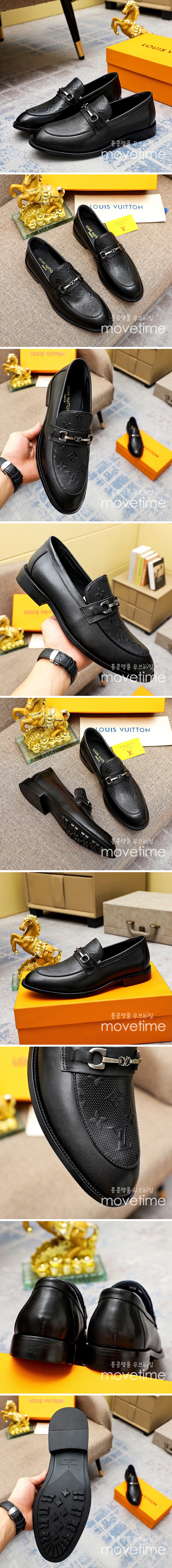 [홍콩명품.LOUIS VUITTON] 루이비통 24SS 로고 모노그램 레더 가죽 로퍼 구두 (블랙), SE3547, BR, 명품스니커즈,운동화,구두,로퍼,하이탑,신발