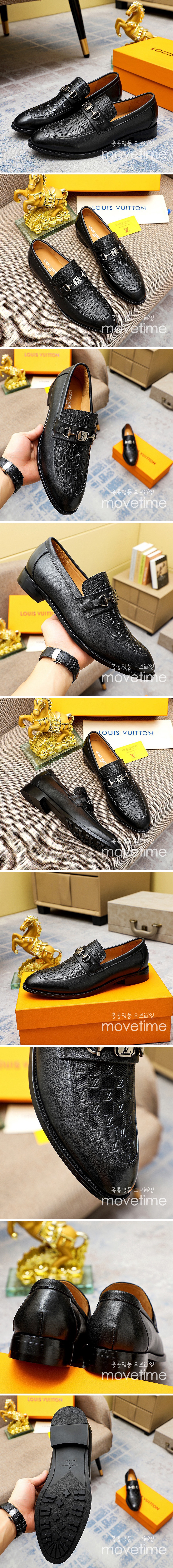 [홍콩명품.LOUIS VUITTON] 루이비통 24SS 로고 패턴 레더 가죽 로퍼 구두 (블랙), SE3550, BR, 명품스니커즈,운동화,구두,로퍼,하이탑,신발