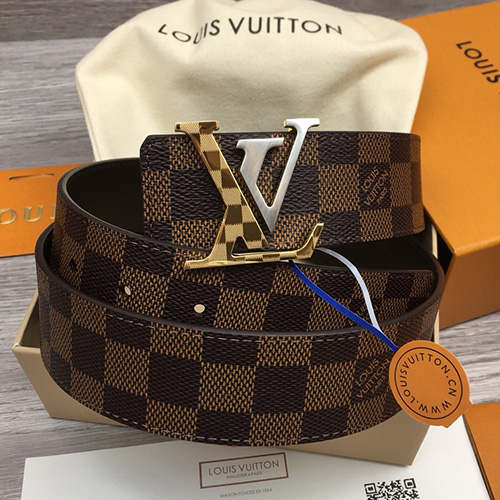 [홍콩명품.LOUIS VUITTON] 루이비통 24SS LV로고 다미에 레더 가죽 벨트 (3컬러), 4.0cm, BT1261, MR, 명품레플리카,인터넷쇼핑몰,남자명품,해외직구