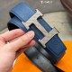 [홍콩명품.Hermes] 에르메스 24SS 은장 H로고 LEATHER STRAP 리버서블 레더 가죽 벨트 (블랙-블루), 3.8cm, BT1280, MR, 명품레플리카,인터넷쇼핑몰,남자명품,해외직구