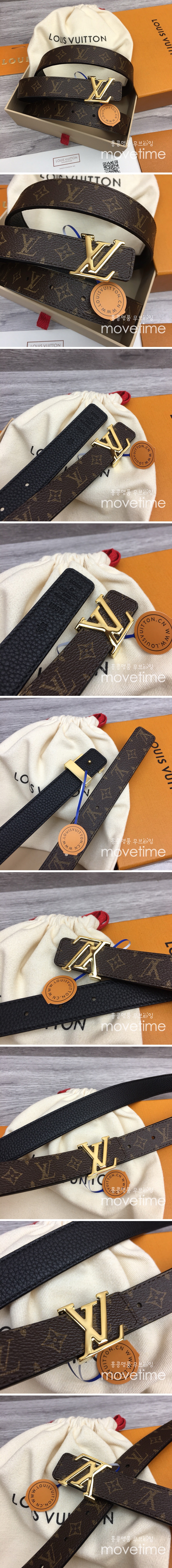 [홍콩명품.LOUIS VUITTON] 루이비통 24SS LV로고 모노그램 여성 레더 가죽 벨트 (금장-브라운), 2.5cm, BT1320, MR, 명품레플리카,인터넷쇼핑몰,남자명품,해외직구