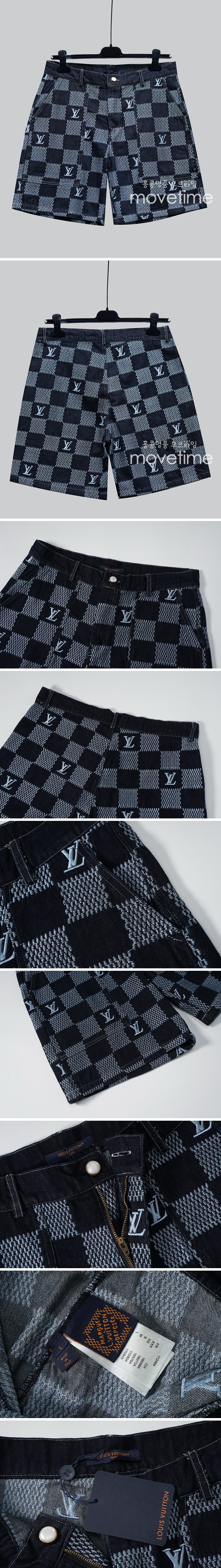 [홍콩명품.LOUIS VUITTON] 루이비통 24SS 로고 다미에 쇼츠 반바지 (블랙), BM15567, JU, 홍콩명품의류,구매대행,온라인명품