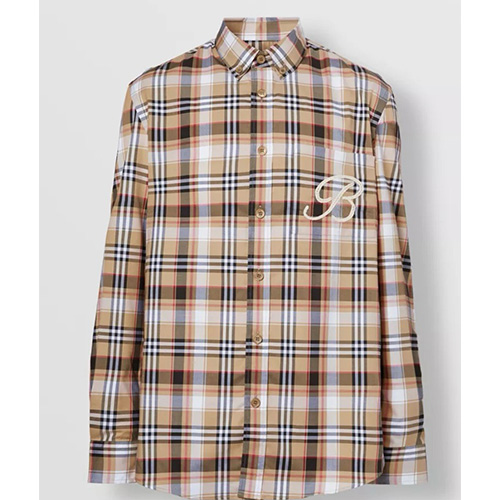 [홍콩명품.Burberry] 버버리 24SS 로고 체크 패턴 남방 셔츠 8036870 (베이지), BM16085, BR, 홍콩명품의류,구매대행,온라인명품