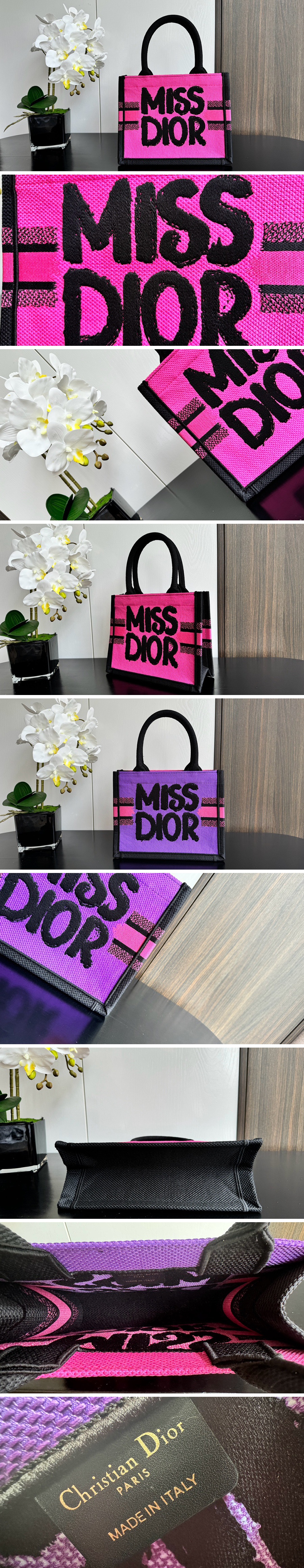 [홍콩명품,Christian Dior] 디올 24SS 로고 MISS DIOR BOOK 핸드백 토트백 (핑크-퍼플), BGM3828, 홍콩명품가방,명품쇼핑몰,크로스백,핸드백,구매대행