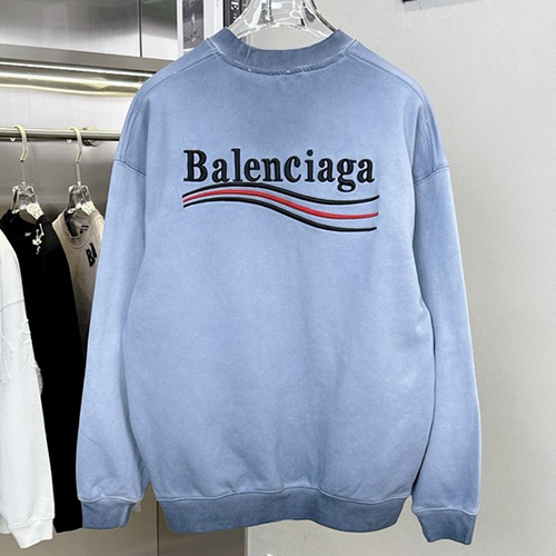 [홍콩명품.BALENCIAGA] 발렌시아가 24SS 웨이브로고 자수 워싱 맨투맨 티셔츠 (2컬러), BM16314, G5, 홍콩명품의류,구매대행,온라인명품