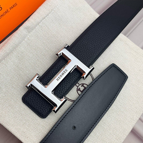 [홍콩명품.Hermes] 에르메스 24SS 로고 레더 가죽 벨트 (블랙-2버클), 3.8cm, BT1337, BE, 명품레플리카,인터넷쇼핑몰,남자명품,해외직구