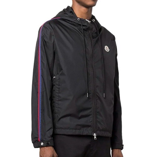 [홍콩명품.MONCLER] 몽클레어 24SS 로고 3선 후드 바람막이 자켓 (블랙), BM16400, JU, 홍콩명품의류,구매대행,온라인명품