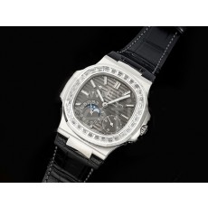 [홍콩명품시계.PATEK PHILIPPE] 파텍필립 노틸러스 5712 다이아몬드 베젤 파워리저브 문페이즈 그레이 다이얼