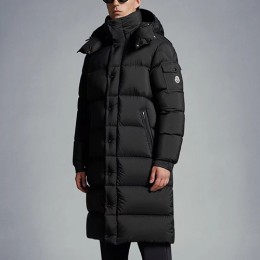 [홍콩명품.MONCLER] 몽클레어 24SS 로고 MAYA 구스다운 후드 롱패딩 자켓 (블랙), BM16796, KSM, 홍콩명품의류,구매대행,온라인명품