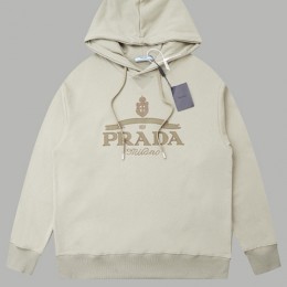 [홍콩명품,PRADA] 프라다 24SS 로고 자수 후드 티셔츠 (베이지), BM17445, JU, 홍콩명품의류,구매대행,온라인명품