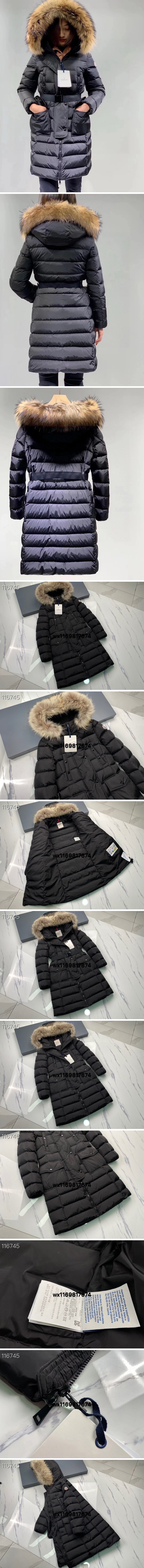 [홍콩명품.MONCLER] 몽클레어 24SS 로고 여성 KHLOE 폭스퍼 구스다운 후드 롱패딩 자켓 (블랙), BM17661, KSM, 홍콩명품의류,구매대행,온라인명품