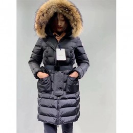 [홍콩명품.MONCLER] 몽클레어 24SS 로고 여성 KHLOE 폭스퍼 구스다운 후드 롱패딩 자켓 (블랙), BM17661, KSM, 홍콩명품의류,구매대행,온라인명품