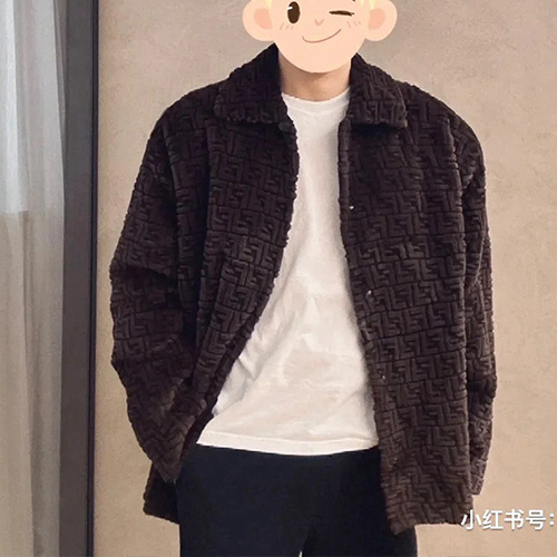 [홍콩명품,FENDI] 펜디 25SS 로고 패턴 퍼 정장 자켓 (브라운), BM18169, TOM, 홍콩명품의류,구매대행,온라인명품