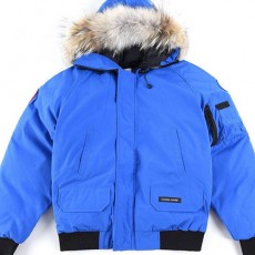 [홍콩명품.CANADA GOOSE] 캐나다구스 25SS 로고 폭스퍼 다운 패딩 봄버 자켓 (블루), BM18222, S1F, 홍콩명품의류,구매대행,온라인명품