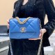 [홍콩명품.CHANEL] 샤넬 25SS 로고 19 bag 레더 가죽 토트백 크로스백 (블루-금장-26cm), BGM4394, BDA, 홍콩명품가방,명품쇼핑몰,크로스백,핸드백,구매대행