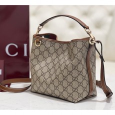 [홍콩명품.Gucci] 구찌 25SS 로고 GG 엠블럼 미니 버킷백 베이지 다크 브라운 캔버스 815118FAD6L9758, BGM4402, BDA, 홍콩명품가방,명품쇼핑몰,크로스백,핸드백,구매대행