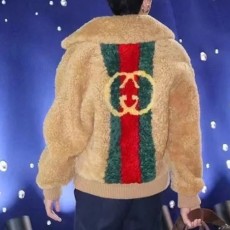 [홍콩명품.Gucci] 구찌 25SS 로고 퍼 카라 봄버 자켓 (카라멜), BM18280, TOM, 홍콩명품의류,구매대행,온라인명품