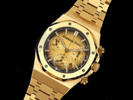 [홍콩명품시계.AUDEMARS PIGUET] 오데마피게 로얄오크 크로노 옐로우골드 26240 44mm 옐로우골드 다이얼