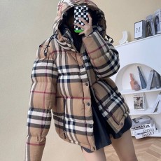 [홍콩명품.Burberry] 버버리 25SS 로고 여성 체크패턴 소매 탈부착 다운 패딩 자켓 (카라멜), BM18420, TBG, 홍콩명품의류,구매대행,온라인명품