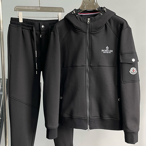 [홍콩명품.MONCLER] 몽클레어 25SS 로고 후드 집업 자켓 + 조거 팬츠 바지 상하의 세트 (블랙), BM18873, HH, 홍콩명품의류,구매대행,온라인명품