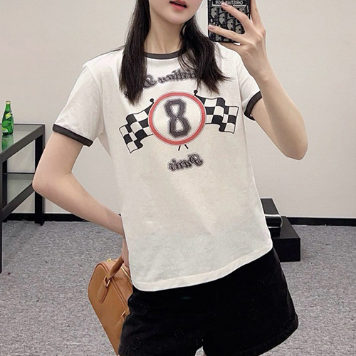 [홍콩명품,Christian Dior] 디올 25SS 로고 프린트 여성 반팔 티셔츠 (화이트), BM19378, TBG, 홍콩명품의류,구매대행,온라인명품