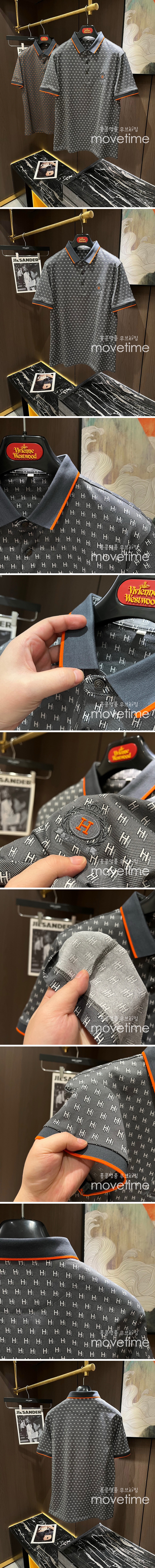 [홍콩명품.Hermes] 에르메스 25SS 로고 패턴 카라 폴로 반팔 티셔츠 (2컬러), BM19475, G5, 홍콩명품의류,구매대행,온라인명품