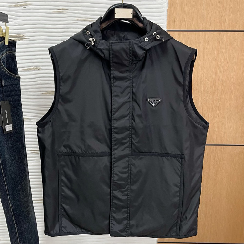 [홍콩명품,PRADA] 프라다 25SS 삼각로고 나일론 후드 조끼 베스트 (블랙), BM19491, G5, 홍콩명품의류,구매대행,온라인명품