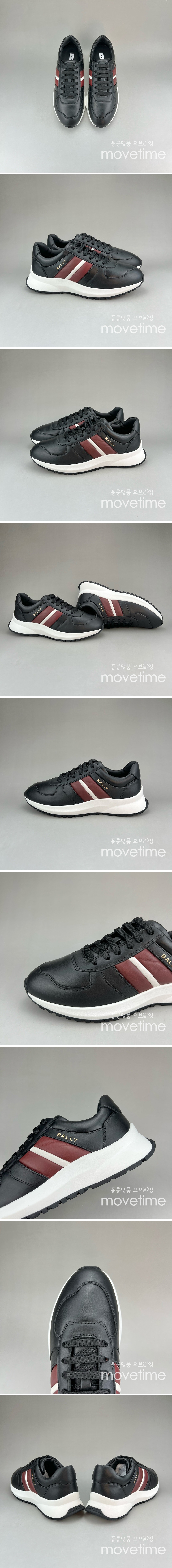 [홍콩명품.BALLY] 발리 25SS 로고 레더 가죽 스니커즈 운동화 (블랙), SE4659, S3, 명품스니커즈,운동화,구두,로퍼,하이탑,신발