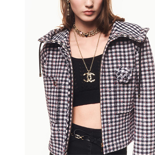 [홍콩명품.CHANEL] 샤넬 25SS 로고 여성 후드 트위드 자켓 (블랙-화이트), BM19561, PG, 홍콩명품의류,구매대행,온라인명품