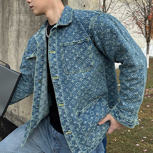 [홍콩명품.LOUIS VUITTON] 루이비통 25SS 로고 모노그램 카라 데님 자켓 (2컬러), BM19939, S1F, 홍콩명품의류,구매대행,온라인명품