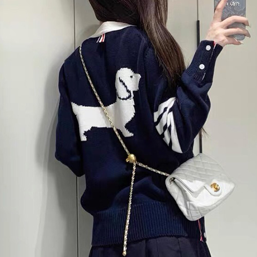 [홍콩명품.THOME BROWNE] 톰브라운 25SS 로고 여성 4바 헥터 니트 가디건 (2컬러), BM20208, TB1, 홍콩명품의류,구매대행,온라인명품