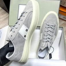 [홍콩명품.TOM FORD] 톰포드 25SS 로고 레더 가죽 스니커즈 운동화 (그레이), SE4720, ALW, 명품스니커즈,운동화,구두,로퍼,하이탑,신발