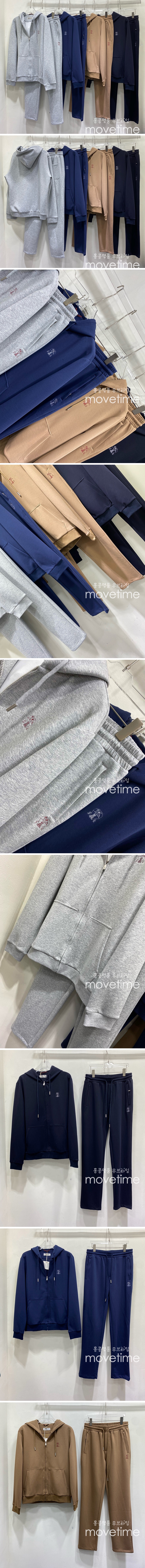 [홍콩명품.Brunello Cucinelli ] 브루넬로 쿠치넬리 25SS 로고 자수 후드 집업 자켓 + 조거 팬츠 바지 상하의 세트 (4컬러), BM20320, JU, 홍콩명품의류,구매대행,온라인명품