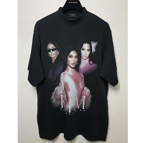 [홍콩명품.BALENCIAGA] 발렌시아가 25SS 로고 킴카다시안 반팔 티셔츠 (블랙), BM20324, JL, 홍콩명품의류,구매대행,온라인명품