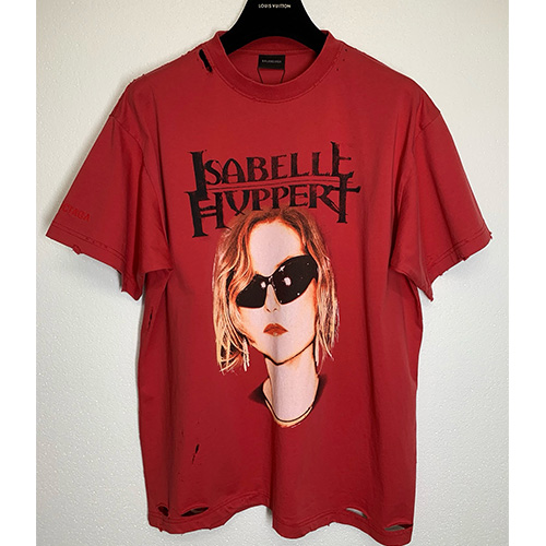 [홍콩명품.BALENCIAGA] 발렌시아가 25SS 로고 ISABELL HYPPERT 반팔 티셔츠 (레드), BM20325, JL, 홍콩명품의류,구매대행,온라인명품