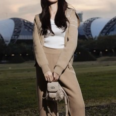 [홍콩명품,Christian Dior] 디올 25SS 로고 여성 오블리크 니트 후드 집업 자켓 (베이지), BM20441, 13C, 홍콩명품의류,구매대행,온라인명품